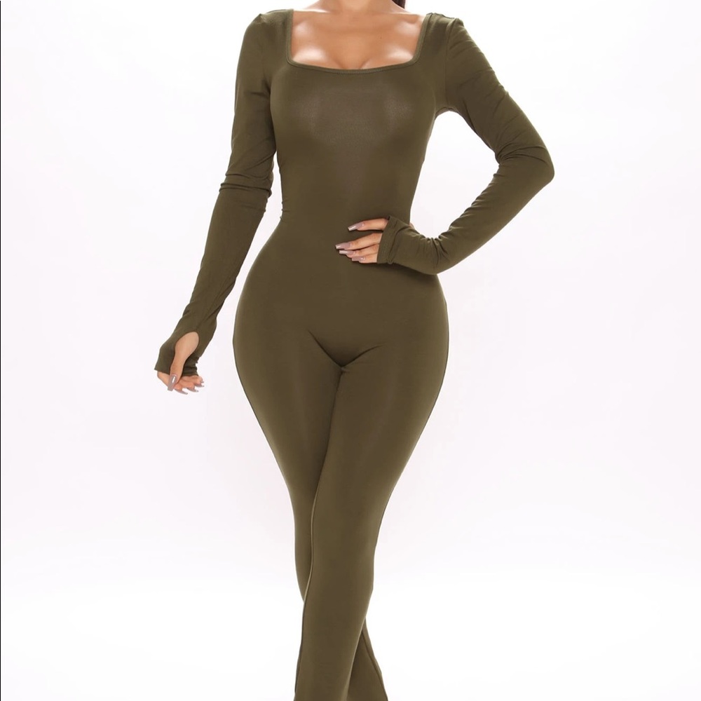 Nova Season Long Sleeve Jumpsuit- Olive